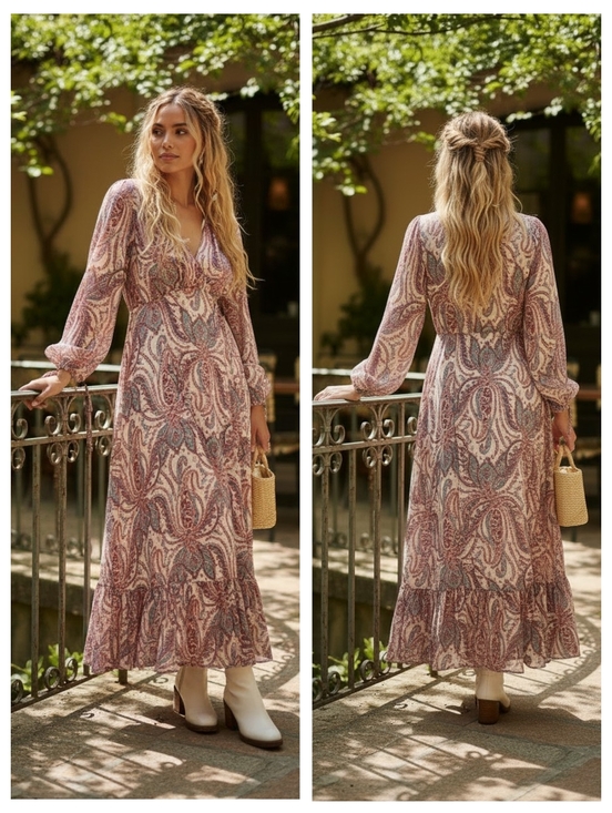 Free People Dresses & Skirts - Free People Mirage Maxi Dress in Tea Combo
